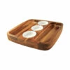 Athena Double Dipping Plate Set - Acacia Wood -THE KITCHEN SHELF Sales 74825